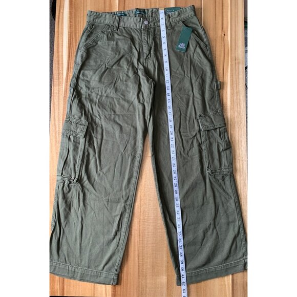Wild Fable Junior Teens Mid-Rise Regular Fit Cargo Pants Olive Green Size 12 - Picture 8 of 16